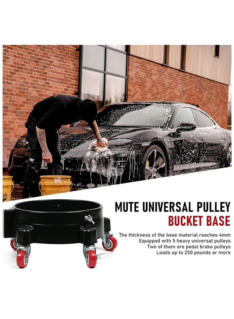 عام **قاعدة عربة دلو غسيل سيارات قوية - قاعدة عجلات عالمية، دلو سهل الحركة، حامل ثابت، مقاوم للانقلاب لغسيل وتنظيف السيارات، للاستخدام الخارجي** - Image 5